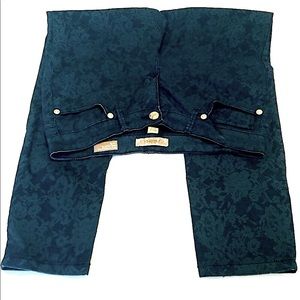 Nine West Navy Lace/Floral Brocade Skinny Jean (8R/29)